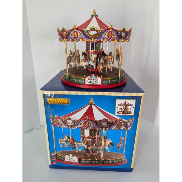 Lemax Other - Lemax The Grand Carousel Animated Sights & Sounds Christmas Village 2013